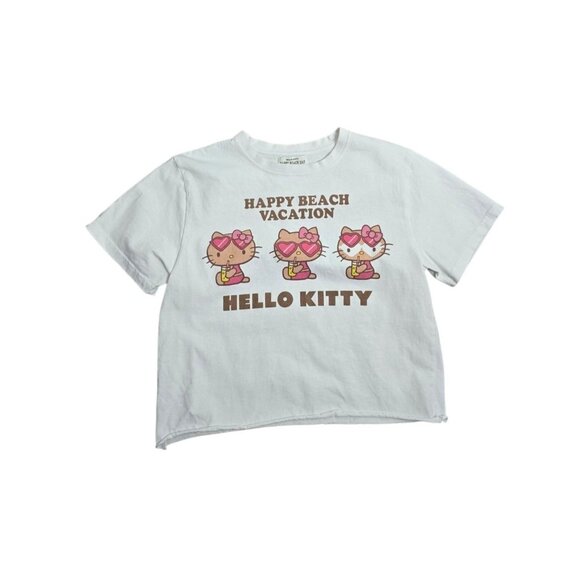Sanrio Hello Kitty Happy Beach Vacation Tshirt Sunglasses Hearts - Picture 1 of 9